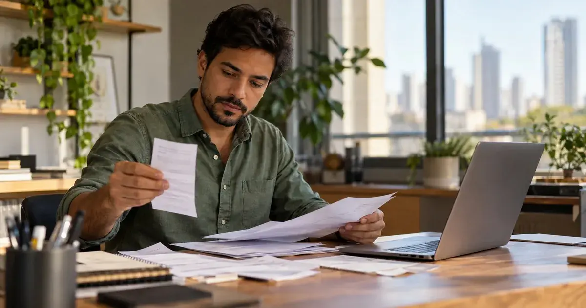 Pessoa usa calculadora para conferir quanto volta de reembolso de uma consulta particular
