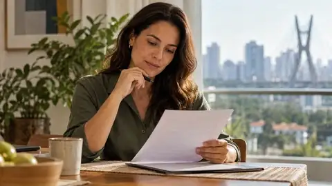 Pessoa preenche com atenção o formulário de declaração de saúde do plano