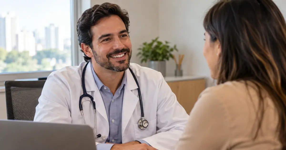 Médico com PJ confere proposta de plano de saúde para a clínica e a família