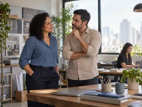Sócios de uma pequena empresa conversam sobre o plano de saúde da equipe