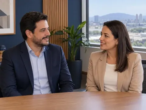 Consultor da RE9LIFE compara opções de plano de saúde PME com os sócios de uma pequena empresa